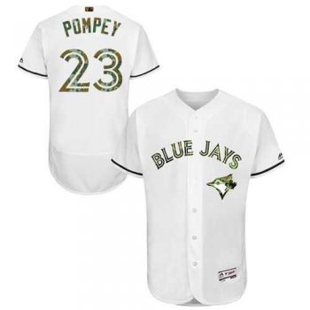 Toronto Blue Jays #23 Dalton Pompey White Flexbase Authentic Collection Memorial Day Stitched MLB Jersey