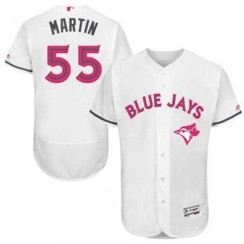 Toronto Blue Jays #55 Russell Martin White Flexbase Authentic Collection Mother's Day Stitched MLB Jersey