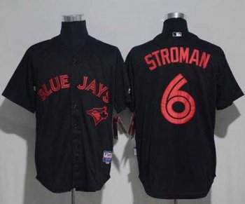 Toronto Blue Jays #6 Marcus Stroman Black Strip Stitched MLB Jersey