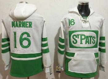 Toronto Maple Leafs #16 Mitchell Marner White Green St. Patrick's Day Pullover NHL Hoodie