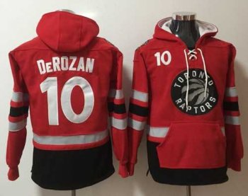 Toronto Raptors #10 DeMar DeRozan Red Name & Number Pullover NBA Hoodie