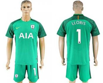 Tottenham Hotspur #1 Lloris Green Goalkeeper Soccer Club Jersey