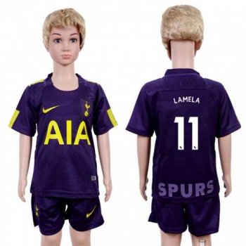 Tottenham Hotspur #11 Lamela Sec Away Kid Soccer Club Jersey