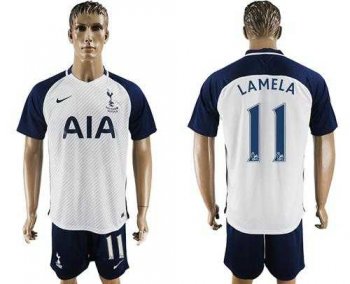 Tottenham Hotspur #11 Lamela White Home Soccer Club Jersey