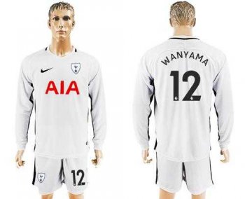 Tottenham Hotspur #12 Wanyama Home Long Sleeves Soccer Club Jersey