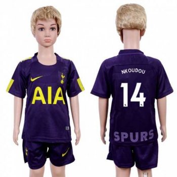 Tottenham Hotspur #14 Nkoudou Sec Away Kid Soccer Club Jersey