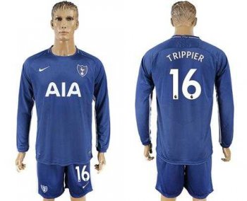 Tottenham Hotspur #16 Trippier Away Long Sleeves Soccer Club Jersey