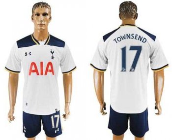 Tottenham Hotspur #17 Townsend White Home Soccer Club Jersey