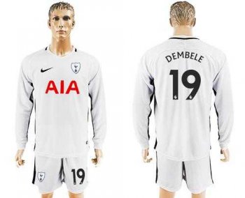 Tottenham Hotspur #19 Dembele Home Long Sleeves Soccer Club Jersey