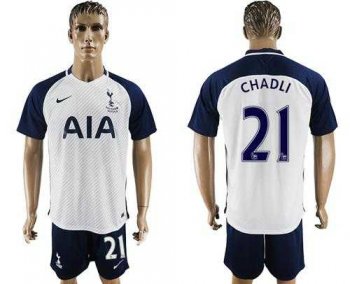 Tottenham Hotspur #21 Chadli White Home Soccer Club Jersey