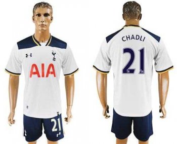 Tottenham Hotspur #21 Chadli White Home Soccer Club Jersey