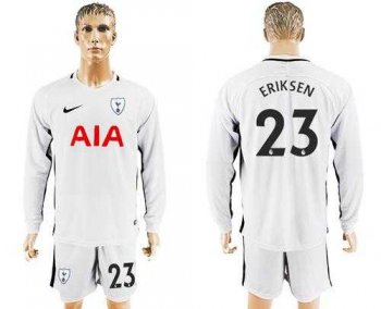 Tottenham Hotspur #23 Eriksen Home Long Sleeves Soccer Club Jersey