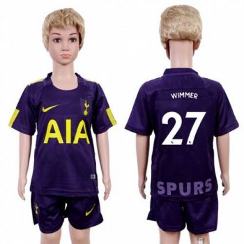 Tottenham Hotspur #27 Wimmer Sec Away Kid Soccer Club Jersey