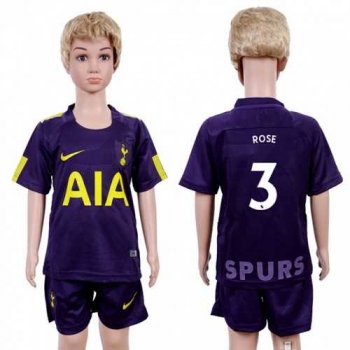 Tottenham Hotspur #3 Rose Sec Away Kid Soccer Club Jersey