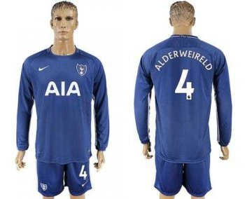 Tottenham Hotspur #4 Alderweireld Away Long Sleeves Soccer Club Jersey