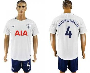 Tottenham Hotspur #4 Alderweireld White Blue Soccer Club Jersey