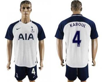 Tottenham Hotspur #4 Kaboul White Home Soccer Club Jersey