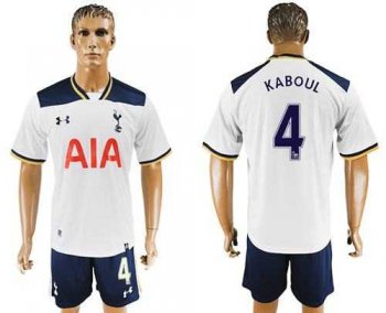 Tottenham Hotspur #4 Kaboul White Home Soccer Club Jersey