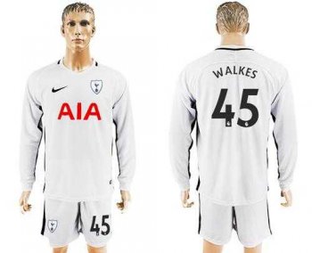 Tottenham Hotspur #45 Walkes Home Long Sleeves Soccer Club Jersey