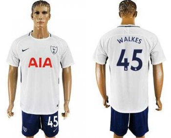 Tottenham Hotspur #45 Walkes White Blue Soccer Club Jersey