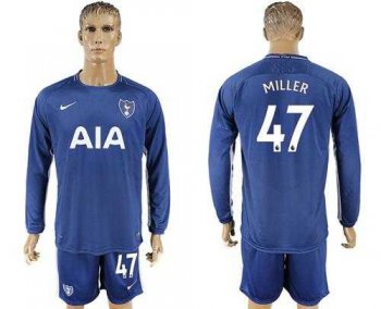 Tottenham Hotspur #47 Miller Away Long Sleeves Soccer Club Jersey