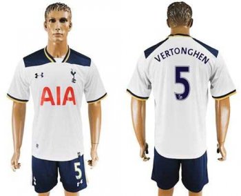 Tottenham Hotspur #5 Vertonghen White Home Soccer Club Jersey