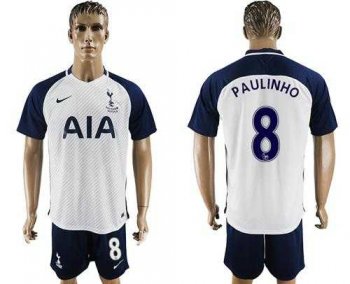 Tottenham Hotspur #8 Paulinho White Home Soccer Club Jersey