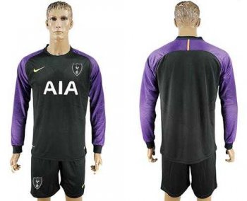 Tottenham Hotspur Blank Black Goalkeeper Long Sleeves Soccer Club Jersey