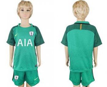 Tottenham Hotspur Blank Green Goalkeeper Kid Soccer Club Jersey