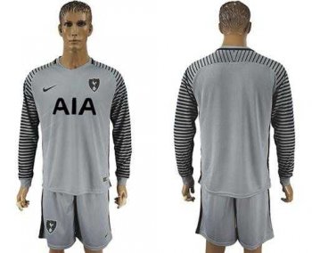 Tottenham Hotspur Blank Grey Goalkeeper Long Sleeves Soccer Club Jersey