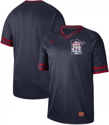 Nike Twins Blank Navy Authentic Cooperstown Collection Stitched Baseball Jersey