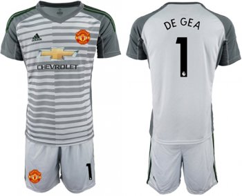 Manchester United #1 De Gea Grey Goalkeeper Soccer Club Jersey