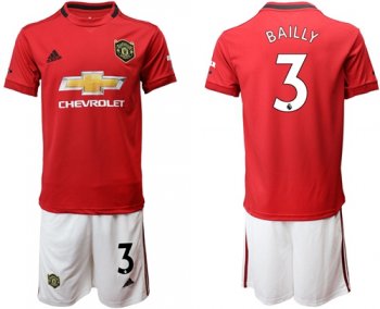 Manchester United #3 Bailly Red Home Soccer Club Jersey