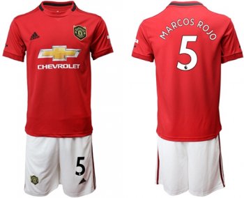 Manchester United #5 Marcos Rojo Red Home Soccer Club Jersey