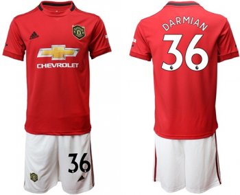 Manchester United #36 Darmian Red Home Soccer Club Jersey