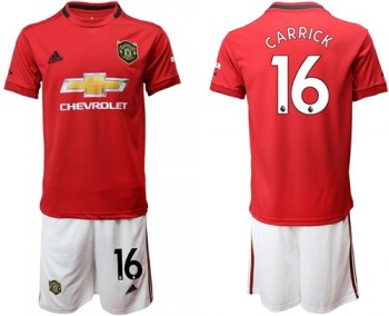 Manchester United #16 Carrick Red Home Soccer Club Jersey