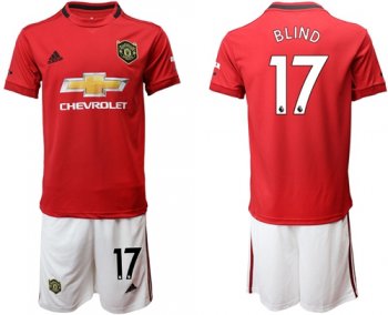 Manchester United #17 Blind Red Home Soccer Club Jersey