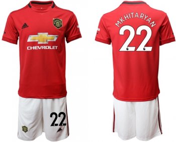 Manchester United #22 Mkhitaryan Red Home Soccer Club Jersey