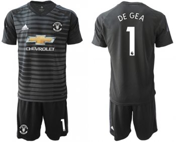 Manchester United #1 De Gea Black Goalkeeper Soccer Club Jersey