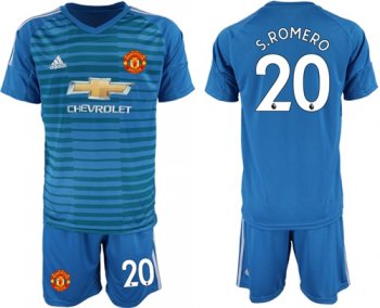 Manchester United #20 S.Romero Blue Goalkeeper Soccer Club Jersey