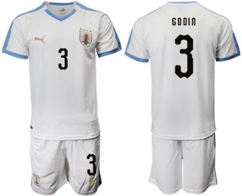 Uruguay #3 Godin Away Soccer Country Jersey