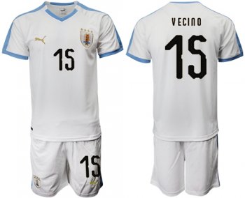 Uruguay #15 Vecino Away Soccer Country Jersey