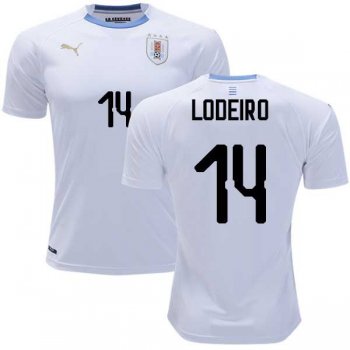 Uruguay #14 Lodeiro Away Soccer Country Jersey