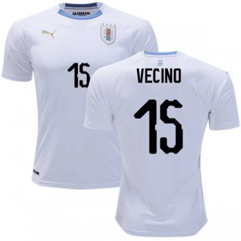 Uruguay #15 Vecino Away Soccer Country Jersey