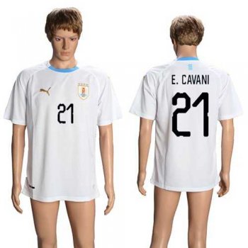 Uruguay #21 E.Cavani Away Soccer Country Jersey