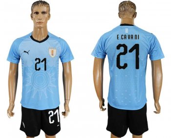 Uruguay #21 E.CAVANI Home 2018 FIFA World Cup Soccer Jersey