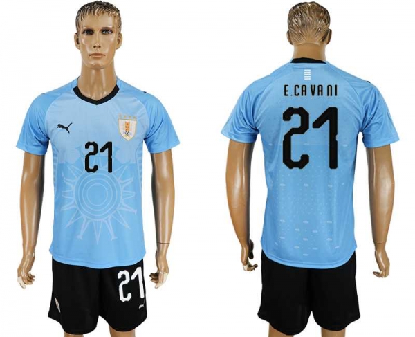 Uruguay #21 E.CAVANI Home 2018 FIFA World Cup Soccer Jersey