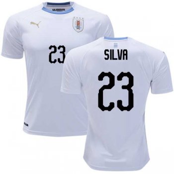 Uruguay #23 Silva Away Soccer Country Jersey