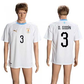 Uruguay #3 D.Godin Away Soccer Country Jersey