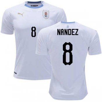 Uruguay #8 Nandez Away Soccer Country Jersey